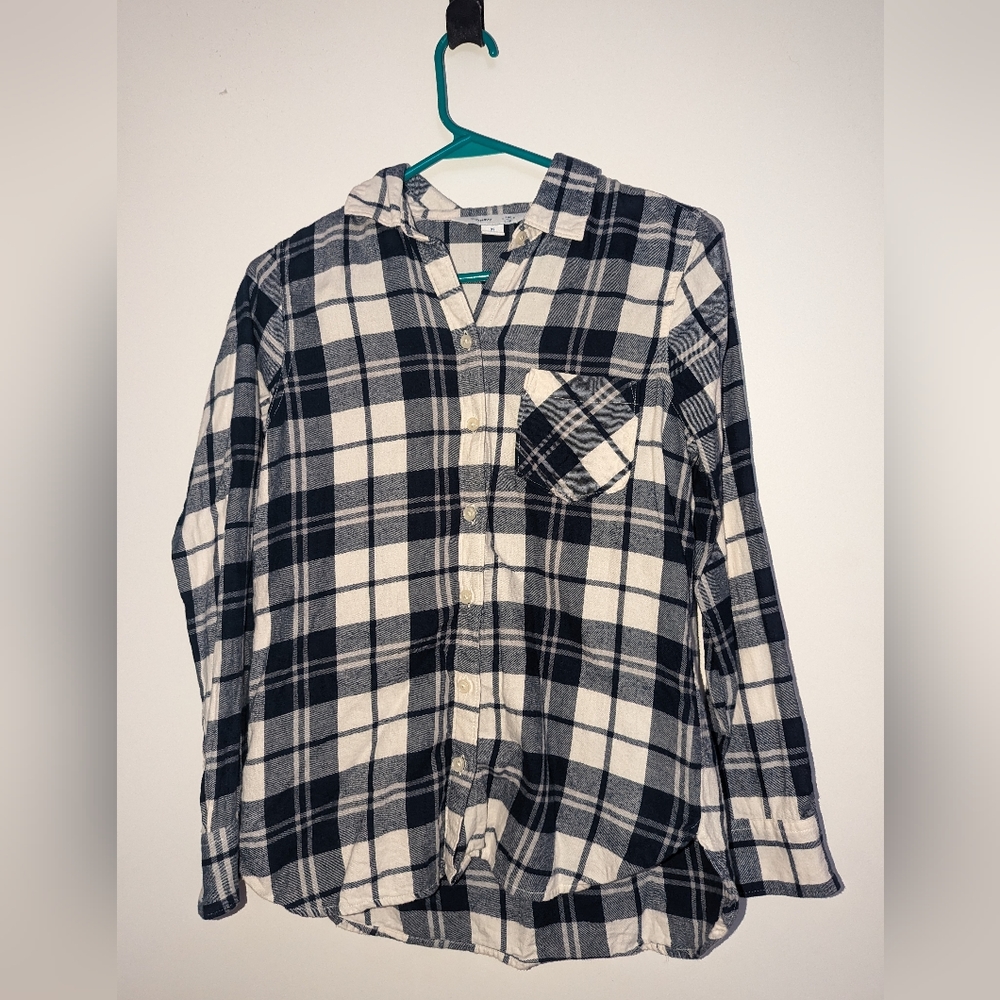 Old Navy Blue and White Flannel